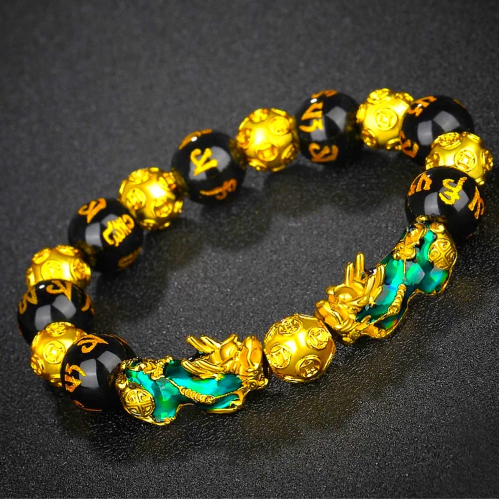 New Feng Shui Black Obsidian Wealth Bracelet